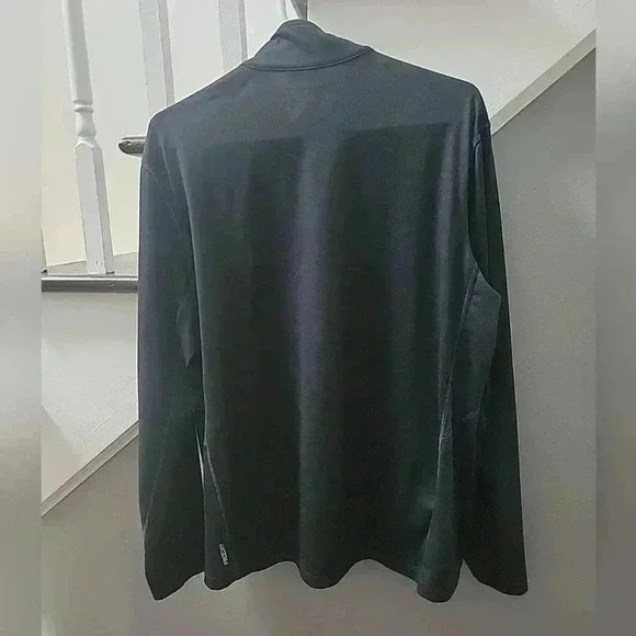 Eddie Bauer Base Layer Freedry Stretch 1/2 Zip Large Black/Blue Outdoors Comfort - Picture 2 of 4